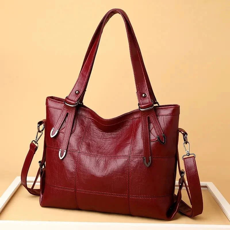 PU Leather Handbag - Stylish Medium Size for Everyday Use.