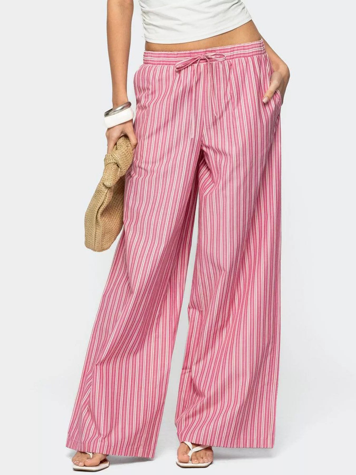 Striped Wide Leg Pants.