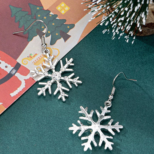 Christmas Snowflake Dangle Earrings.