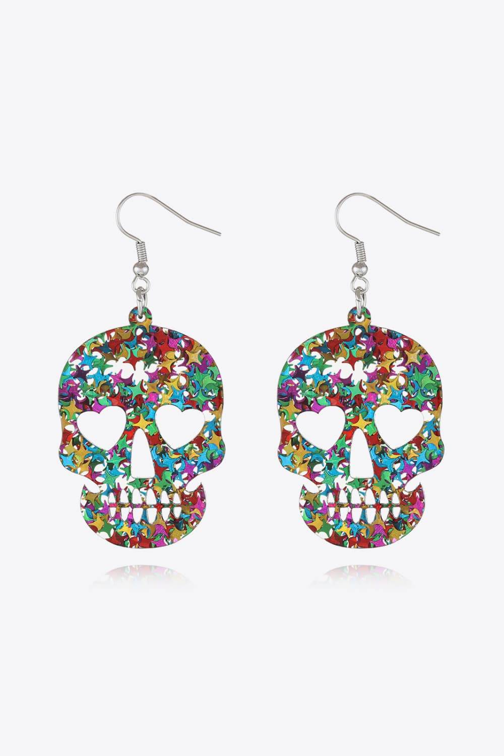 Acrylic Skull Drop Earrings - Stylish Statement Acrylic Skull Earrings for Unique Looks.
