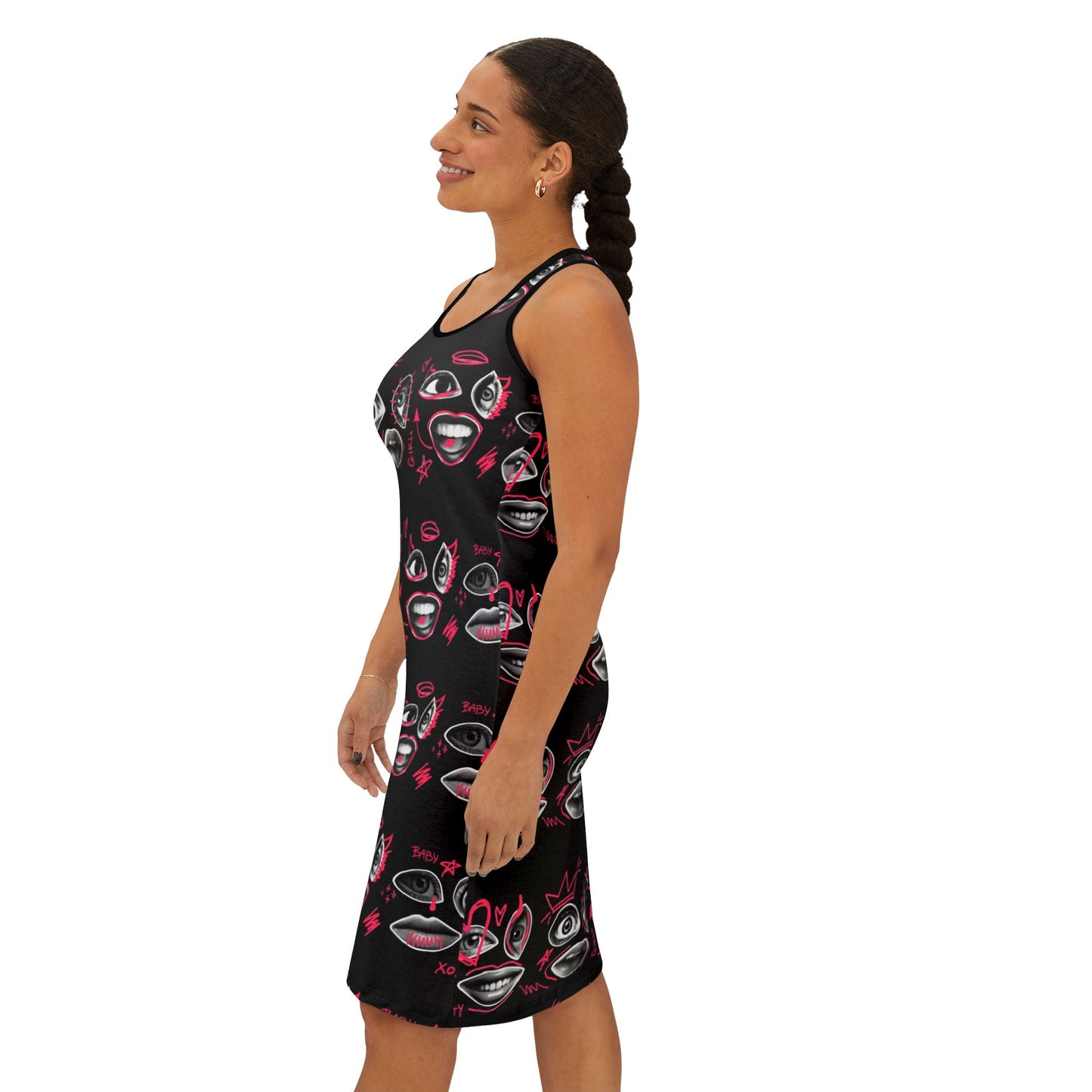 Stylish Punk Racerback Dress for Trendy Women, Casual Summer Dress, Unique Art Dress, Perfect for Festivals and Parties