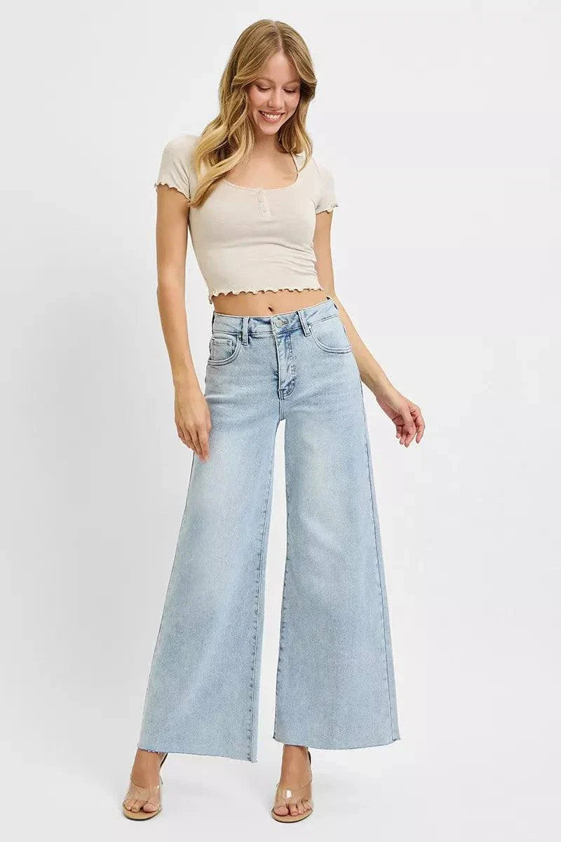 RISEN Full Size High Rise Ankle Wide Palazzo Jeans Plus SizeThe High Rise Ankle Wide Palazzo Jeans are a fashion-forward choice for those looking to make a statement. With their high-rise waist, they offer a flattering fit thRedemption By Ashley NorthHigh Rise Ankle Wide Palazzo Jeans