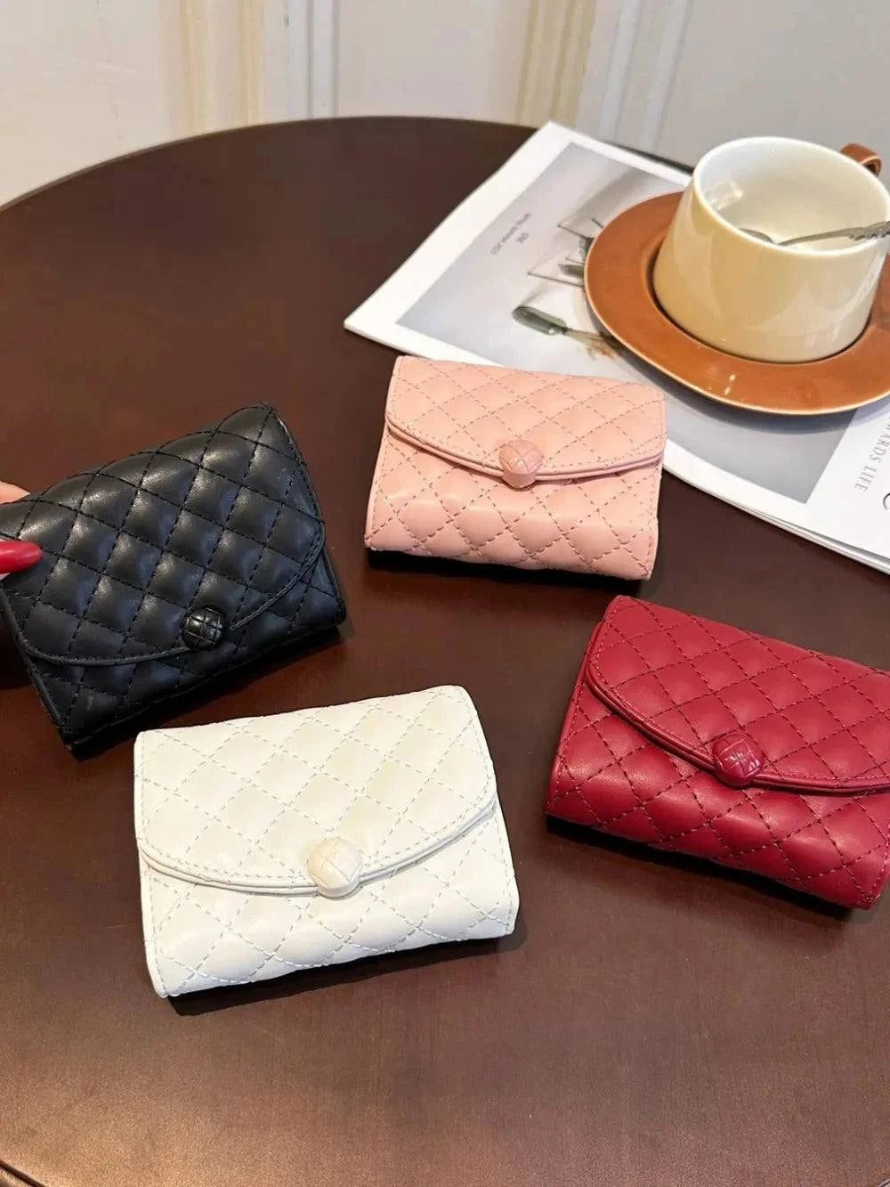 PU Leather Wallet - Solid Color Design.