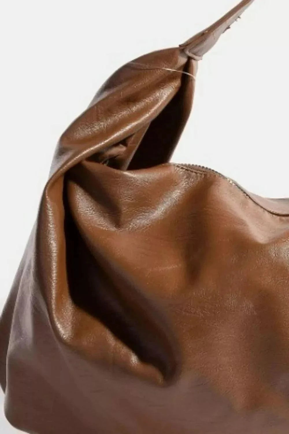 Fame Simple Faux Leather Hobo Shoulder Bag.