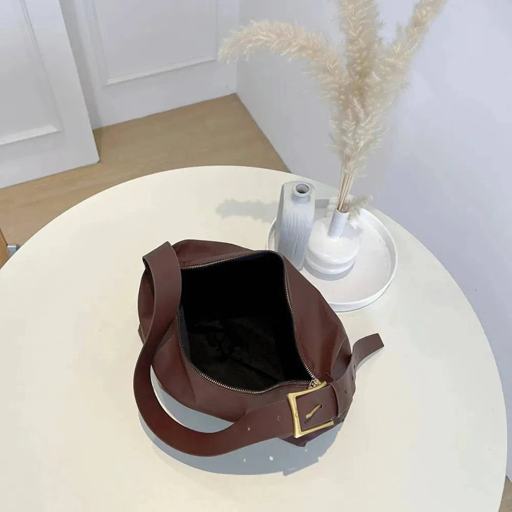 Adjustable PU Leather Handbag with Adjustable Strap.