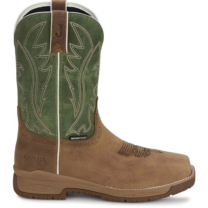 JUSTIN NITREAD 11" WATERPROOF NANO COMPOSITE TOE WORK BOOT