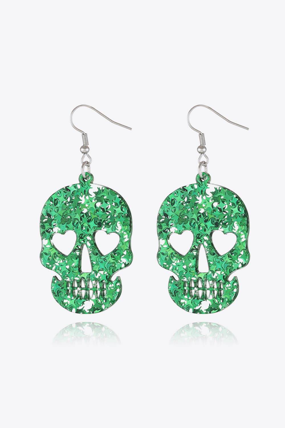 Acrylic Skull Drop Earrings - Stylish Statement Acrylic Skull Earrings for Unique Looks.