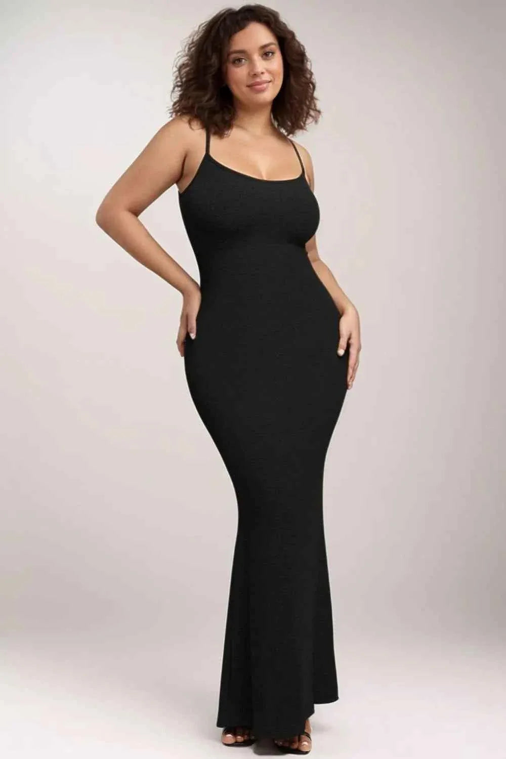 Basic Shapewear Maxi Dress with Built-In Support and Sleeveless Design.