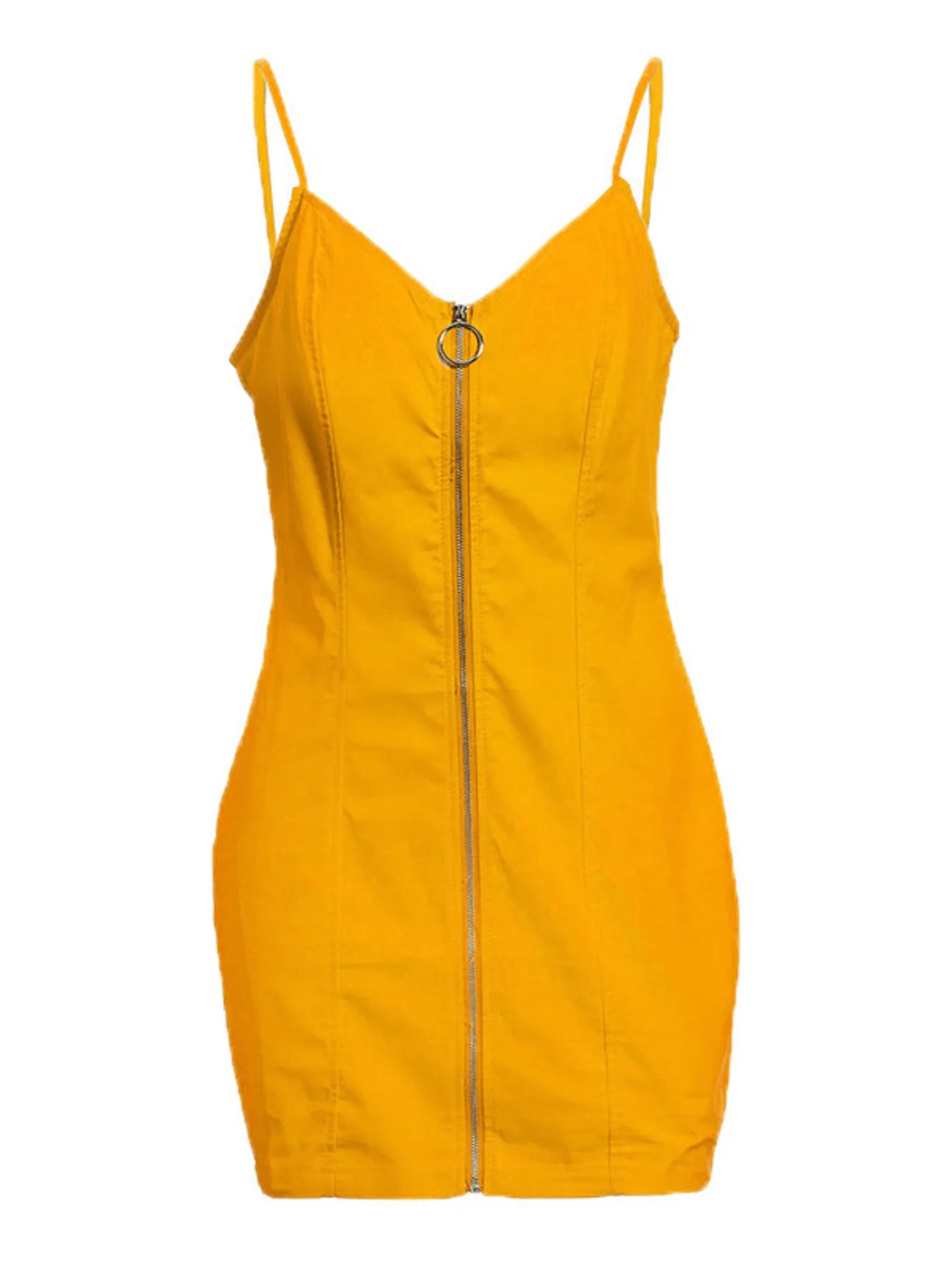 Full Size Zip-Front Bodycon Mini Dress Plus Size.