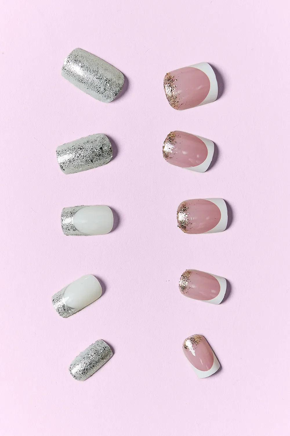 So Pink Beauty Press On Nails two pack with glitter and pink designs on pink background