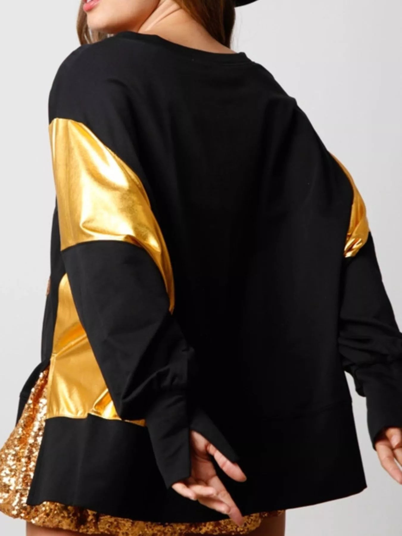 Christmas Sequin Boot Long Sleeve Sweatshirt.