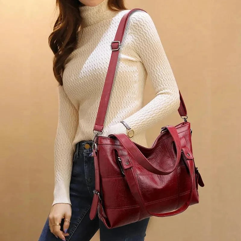 PU Leather Handbag - Stylish Medium Size for Everyday Use.