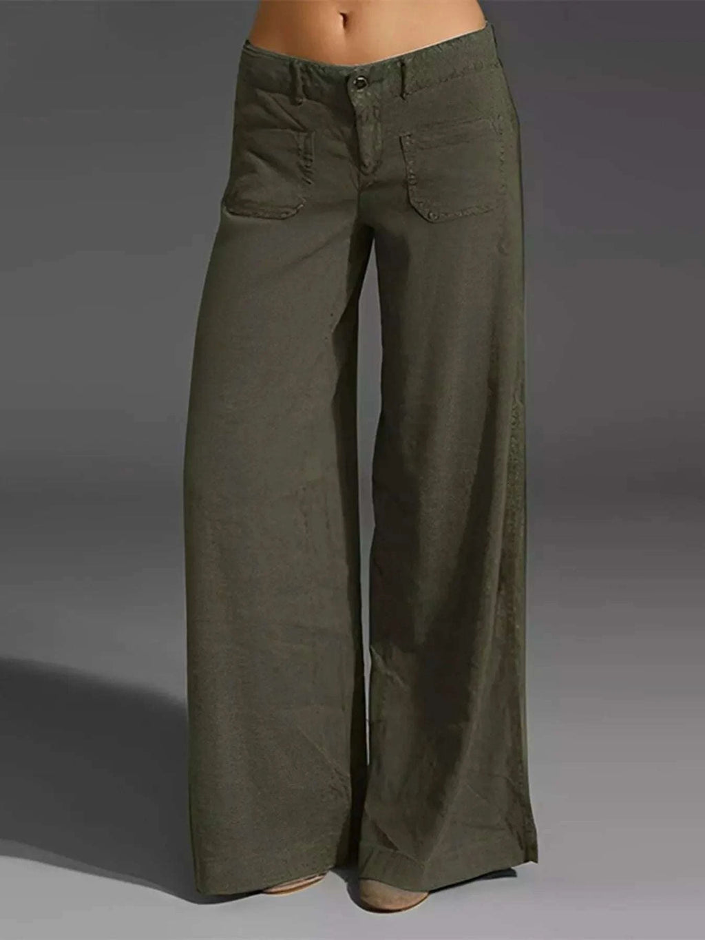 Full Size Plus Size Wide Leg Pants with Pockets.