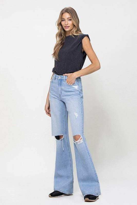 90's Vintage Flare Jeans for Retro Style and Comfort.