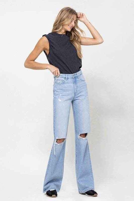 90's Vintage Flare Jeans for Retro Style and Comfort.