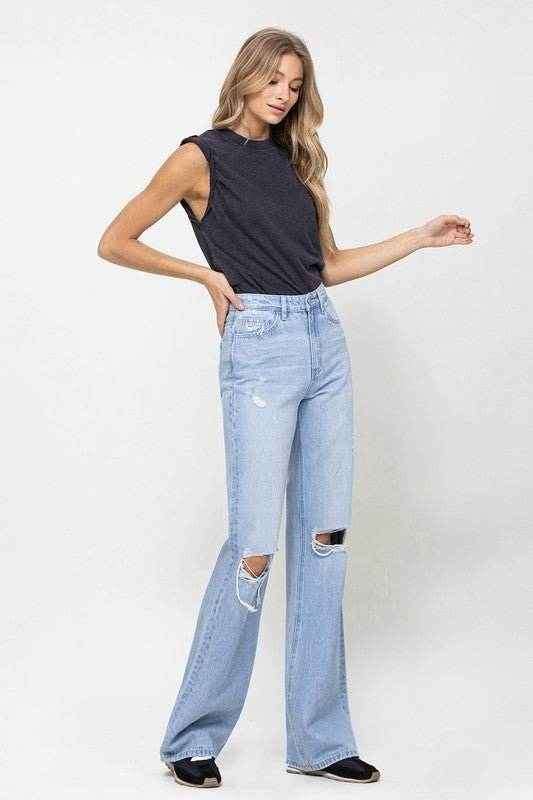 90's Vintage Flare Jeans for Retro Style and Comfort.