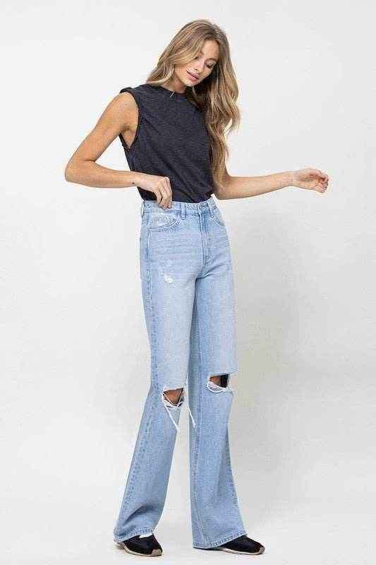 90's Vintage Flare Jeans for Retro Style and Comfort.