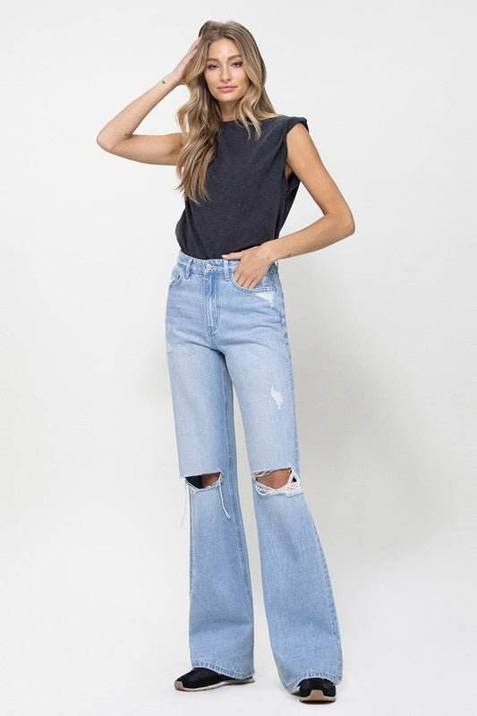 90's Vintage Flare Jeans for Retro Style and Comfort.