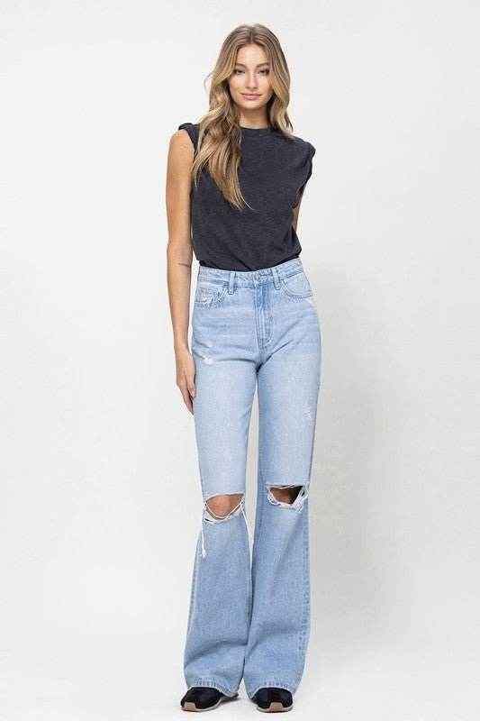 90's Vintage Flare Jeans for Retro Style and Comfort.