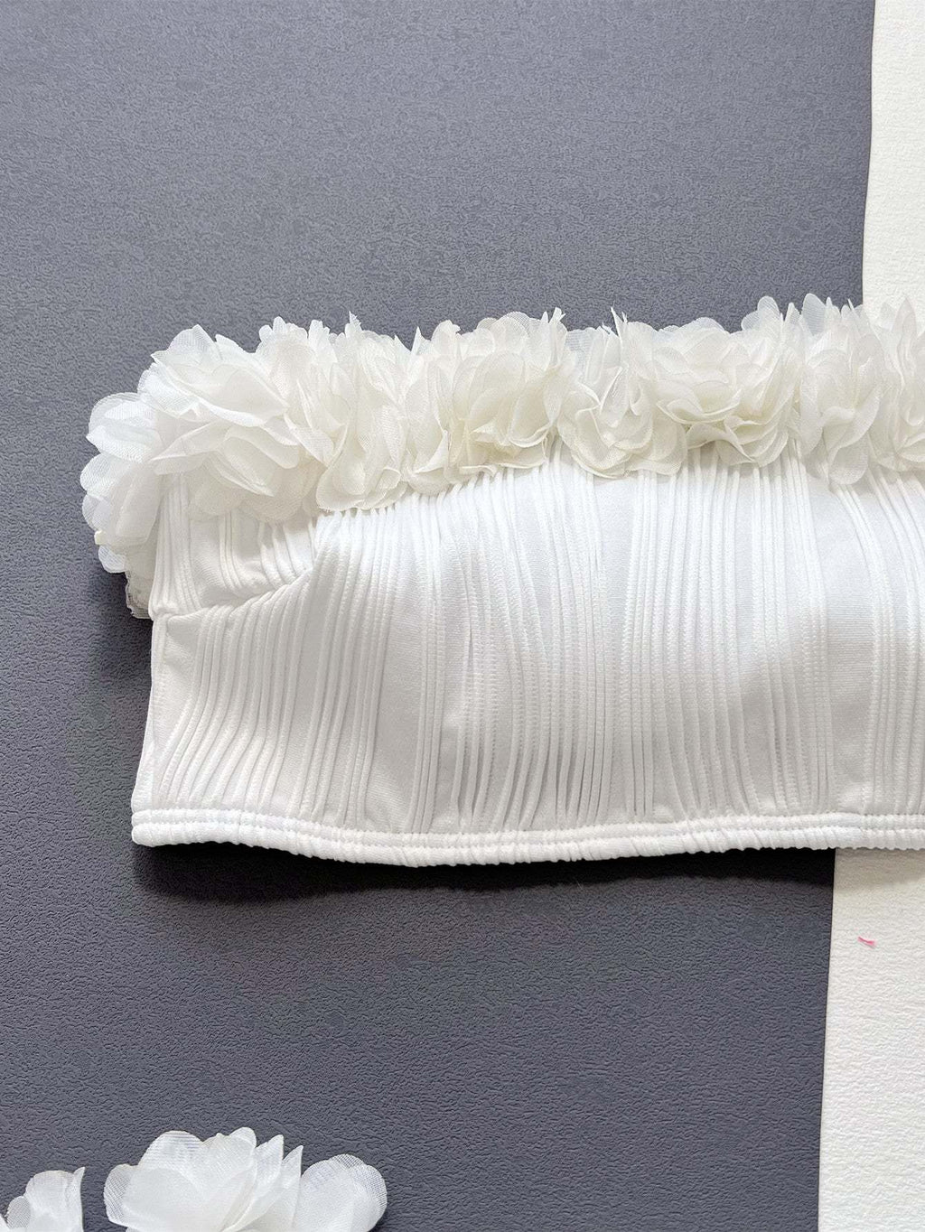 Solid Two-Piece Floral Bikini Set for Stylish Summer Looks.