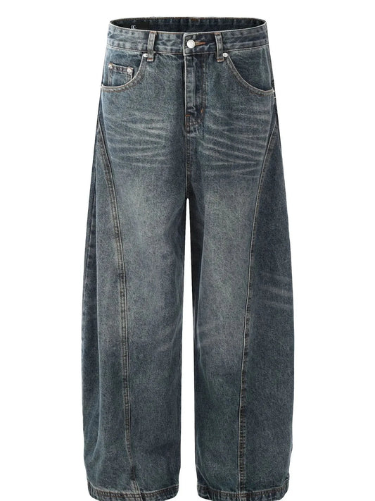 Men's Washed Wide Leg Baggy Jeans