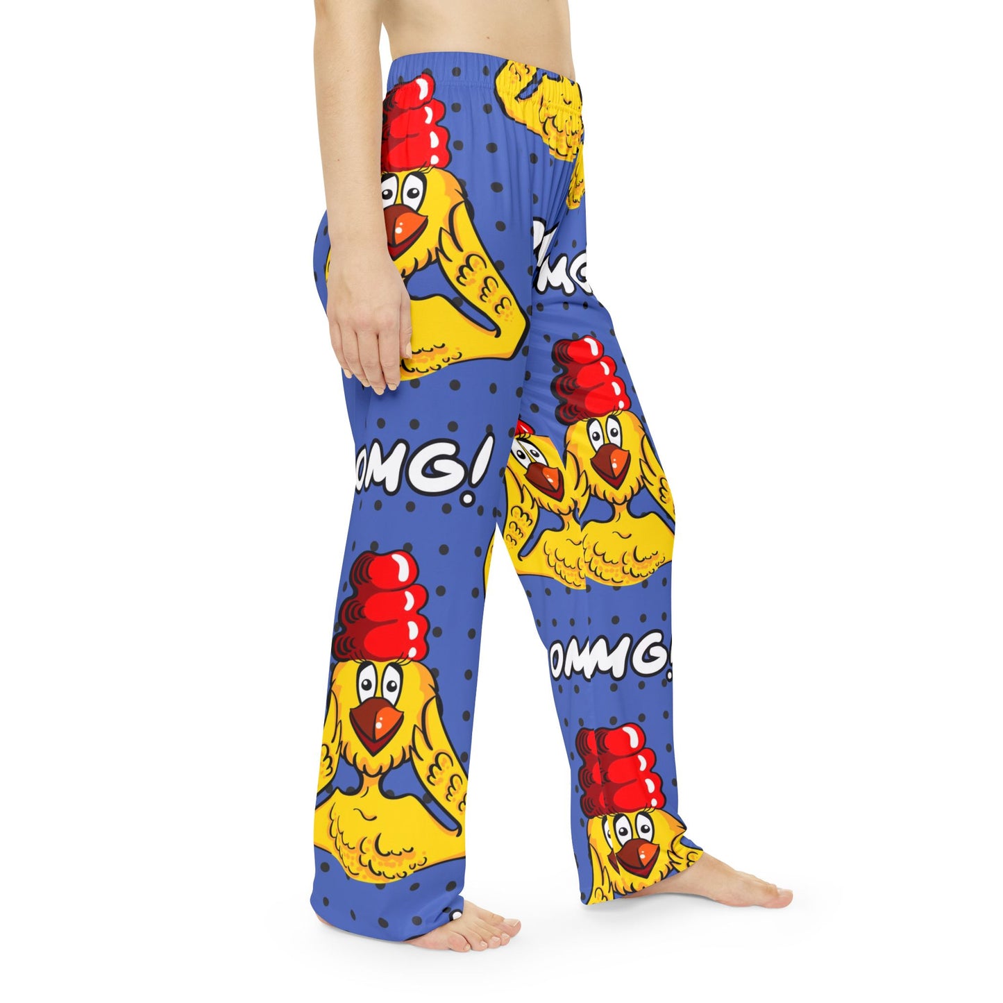 Fun Chicken Print Pajama Pants for Women, OMG Lounge Pants, Quirky Sleepwear, Comfy Nightwear, Gift Idea for Chicken Lovers