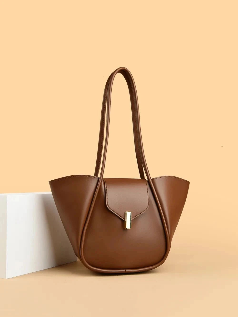PU Leather Shoulder Bag with Pouch - Stylish and Versatile Accessory.
