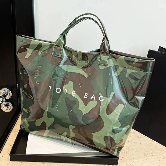 Slouchy Large Vinyl Tote Bag