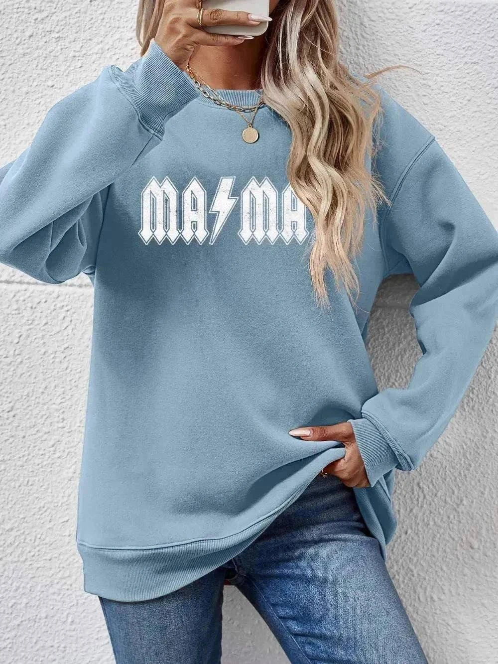 Mama Letter Graphic Dropped Shoulder SweatshirtFeatures: Basic style
Sheer: Opaque
Stretch: No stretch
Material composition: 100% polyester
Care instructions: Machine wash cold. Tumble dry low.
Imported
Product MRedemption By Ashley Northbella canvas drop shoulder sweatshirt