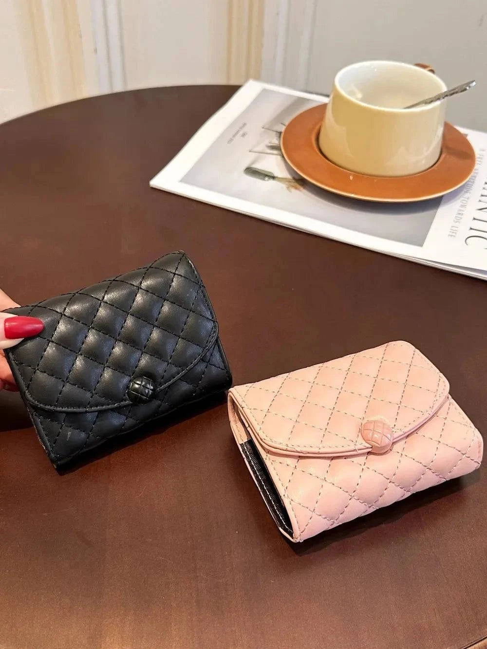 PU Leather Wallet - Solid Color Design.