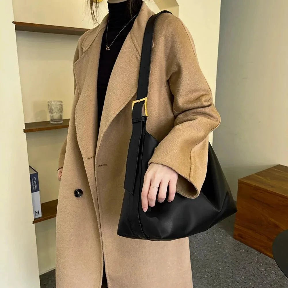 Adjustable PU Leather Handbag with Adjustable Strap.