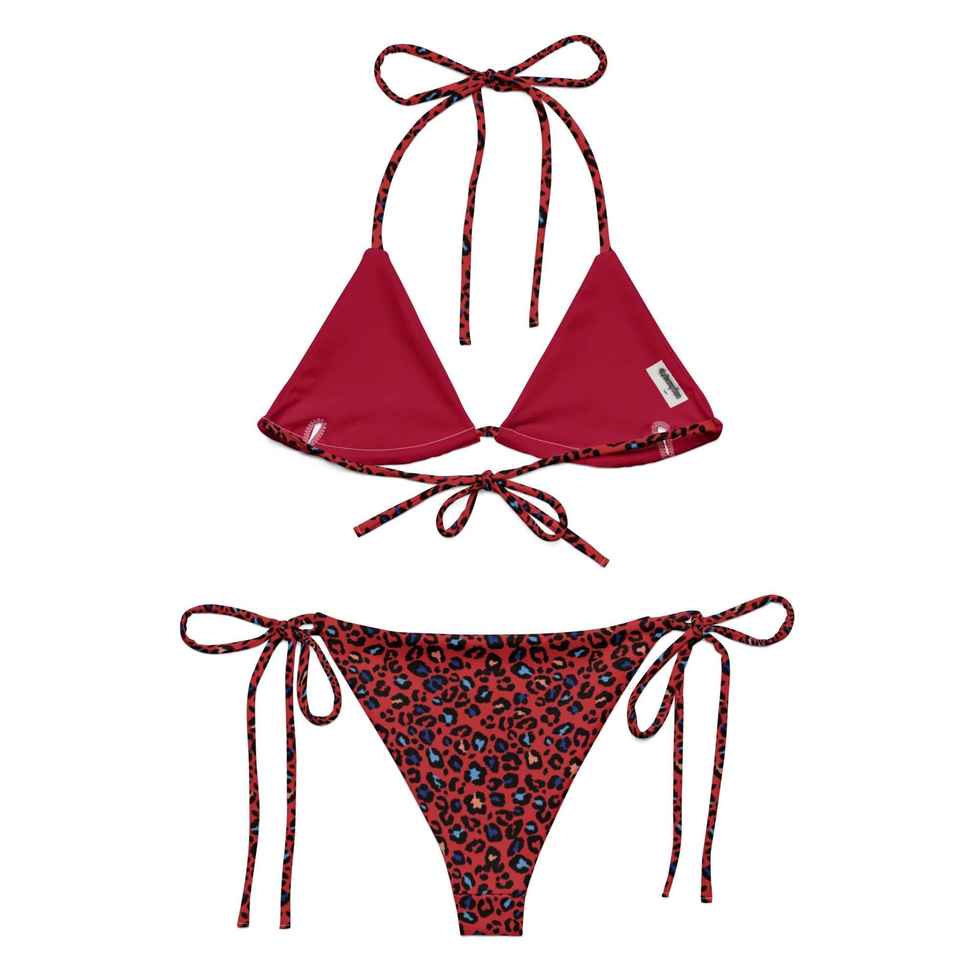 All-Over Print Recycled String Bikini for Eco-Friendly Swimwear.