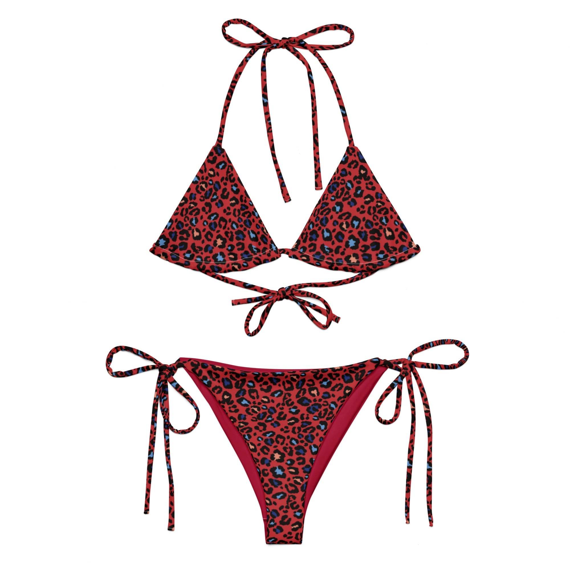 All-Over Print Recycled String Bikini for Eco-Friendly Swimwear.