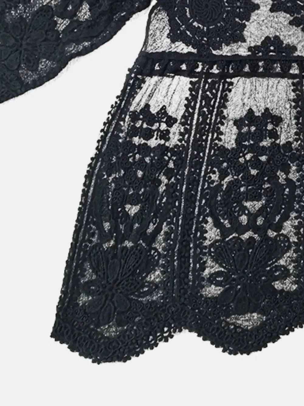 Lace Cover-Up: Elegant Round Neck Design.