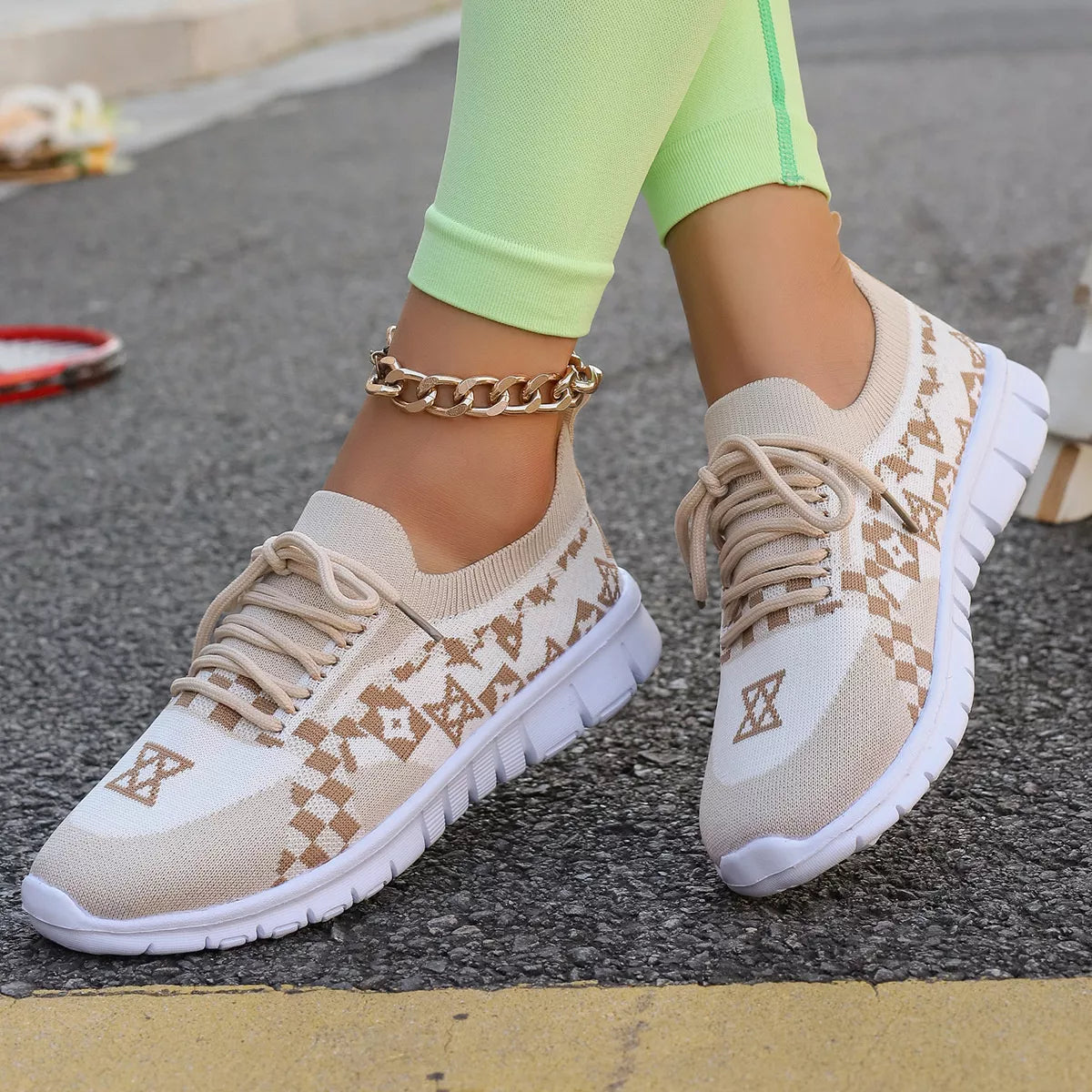 Breathable Mesh Lace Up Sneakers.