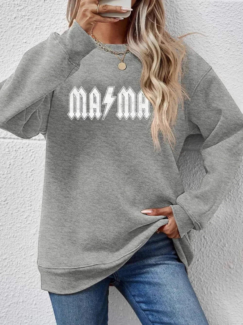 Mama Letter Graphic Dropped Shoulder SweatshirtFeatures: Basic style
Sheer: Opaque
Stretch: No stretch
Material composition: 100% polyester
Care instructions: Machine wash cold. Tumble dry low.
Imported
Product MRedemption By Ashley Northbella canvas drop shoulder sweatshirt
