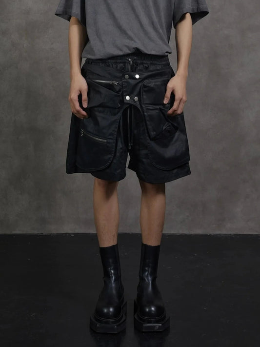Men's Avant-Garde Deconstructed Cargo Shorts