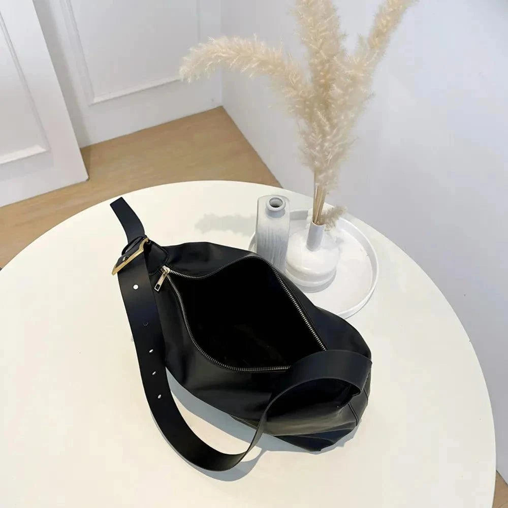 Adjustable PU Leather Handbag with Adjustable Strap.