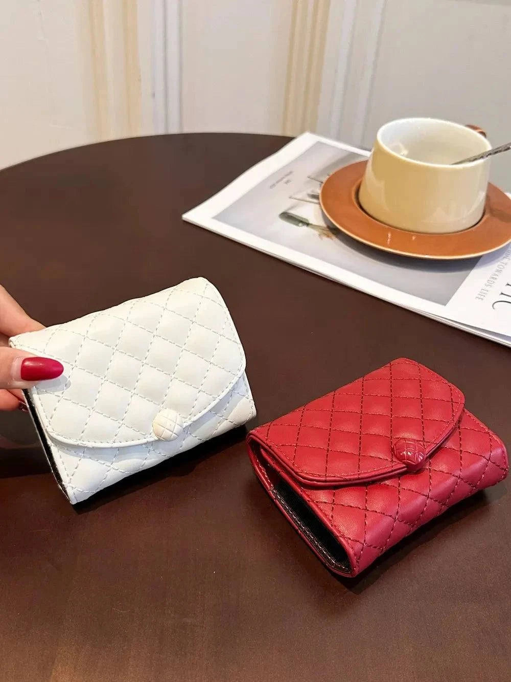 PU Leather Wallet - Solid Color Design.