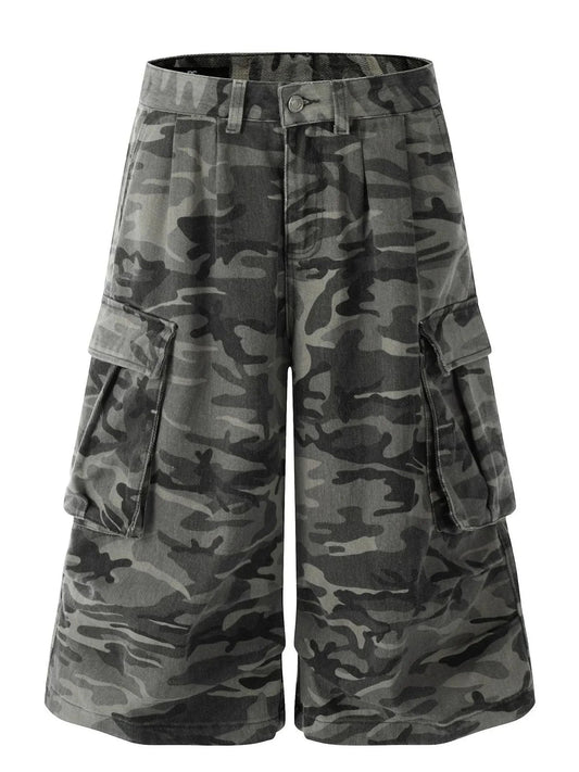 Men's Camo Cargo Shorts with Multiple Pockets
