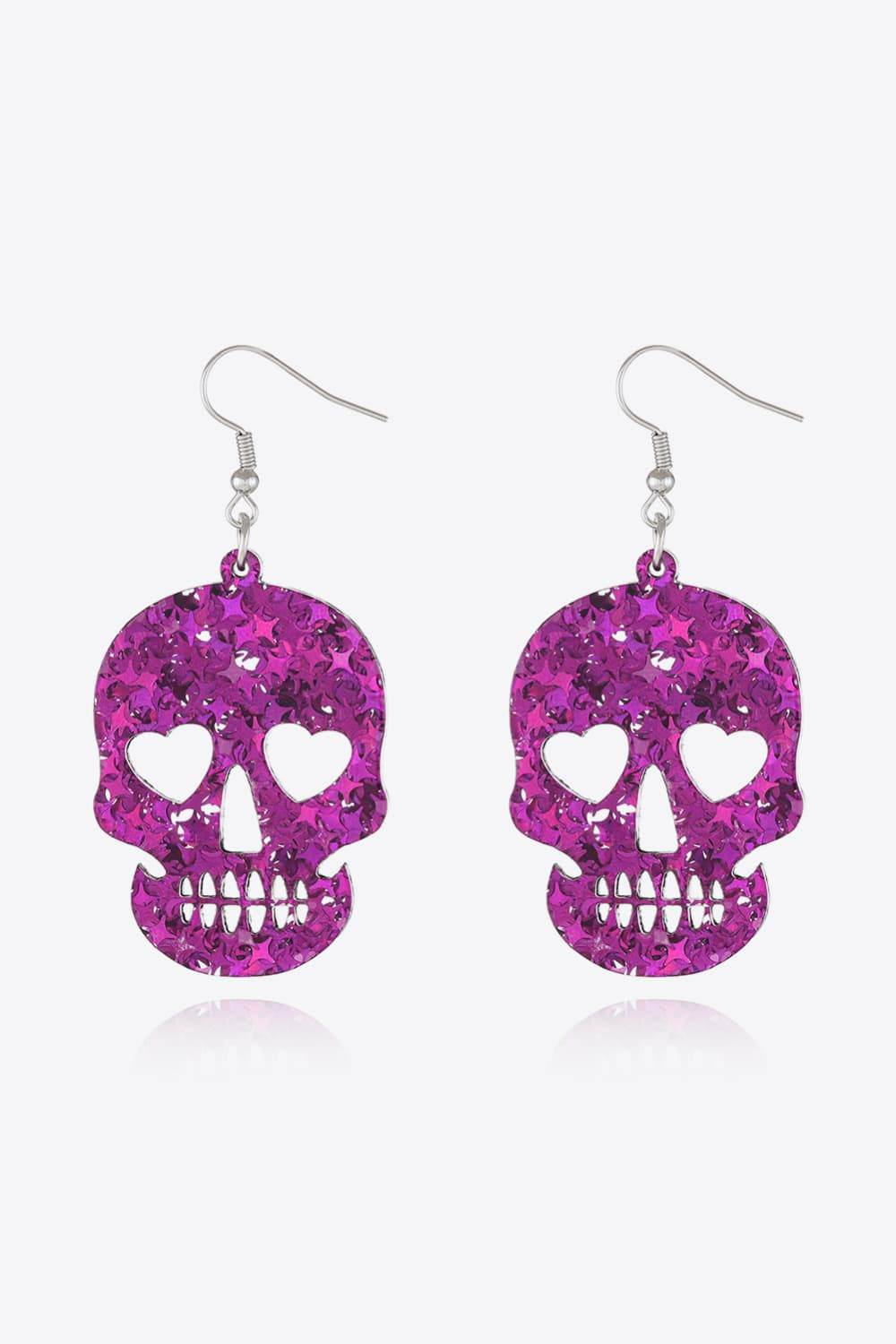 Acrylic Skull Drop Earrings - Stylish Statement Acrylic Skull Earrings for Unique Looks.