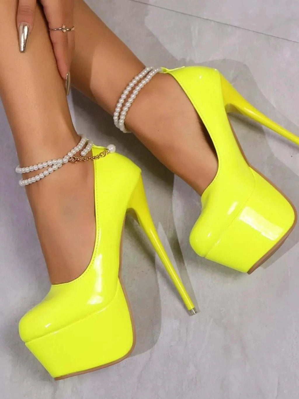 Pointed Toe Stiletto Pumps - Elegant Platform Heels.