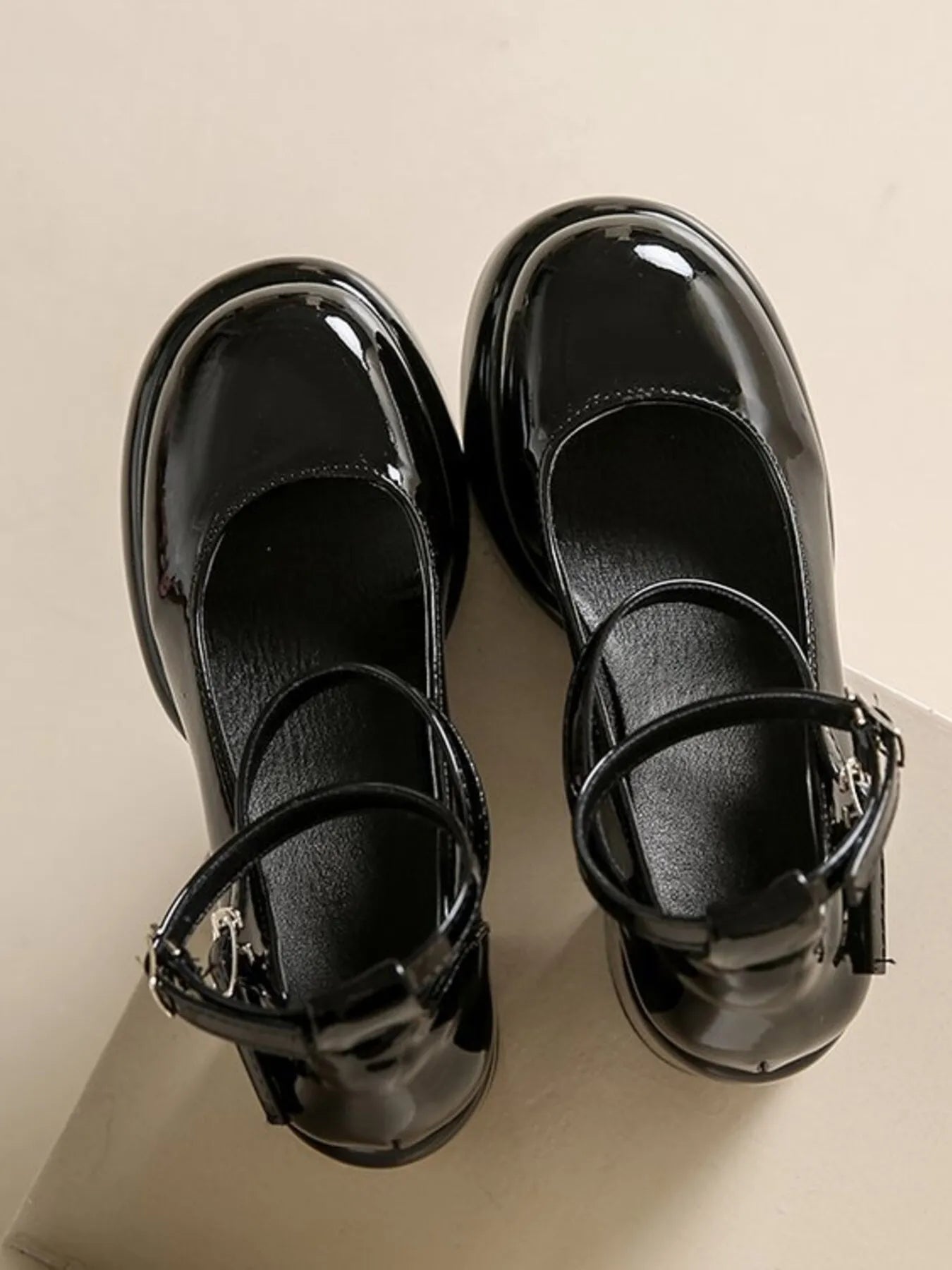 Patent Leather Mary Jane Platform Pumps.