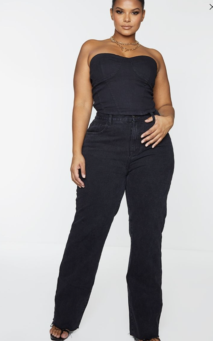 Plus Black Long Leg Straight JeansElevate your denim repertoire with these black, long-leg, straight jeans. Crafted in a classic black hue, these jeans offer a streamlined silhouette designed for theRedemption By Ashley NorthPlus Black Long Leg