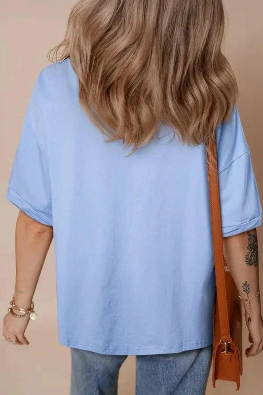 Sequined American Flag T-Shirt with Dropped Shoulders - Redemption By Ashley North