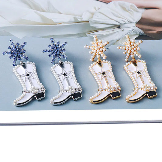 Boot Alloy Dangle Earrings.