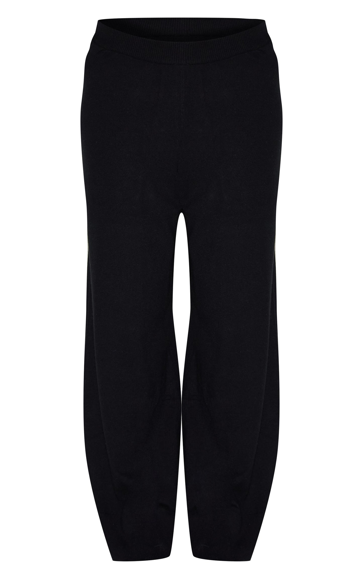 Plus Black Basic Knit Wide Leg Trousers.