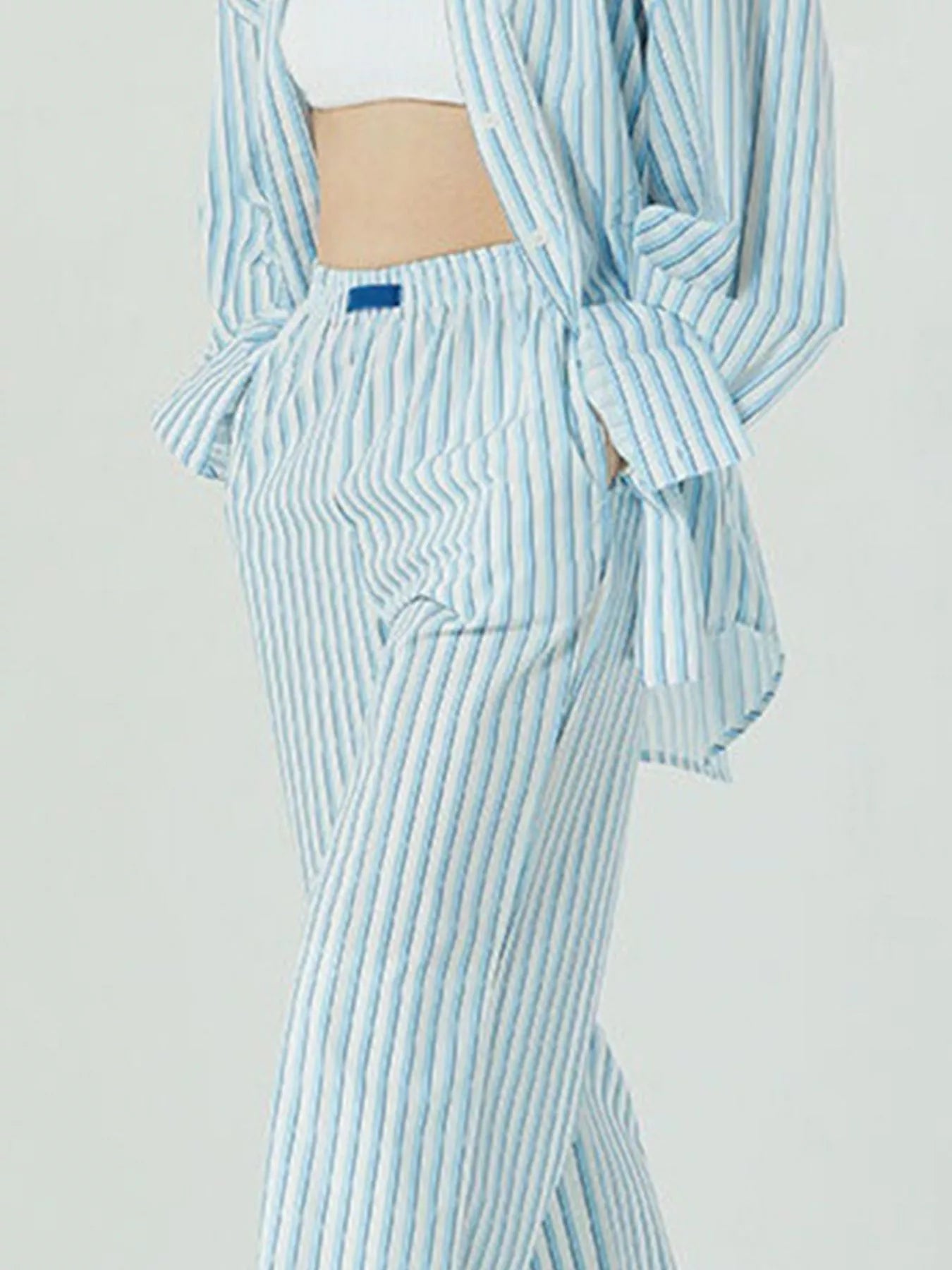 Elastic Waist Wide Leg Pants.