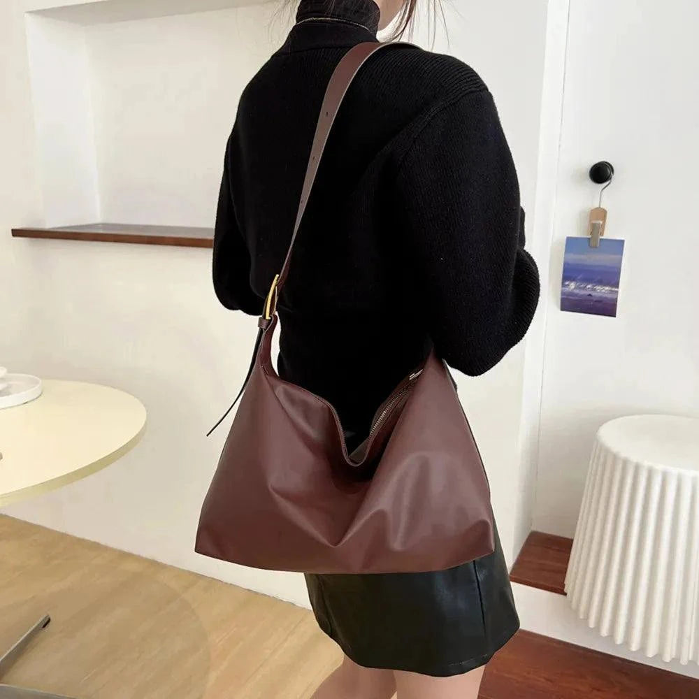 Adjustable PU Leather Handbag with Adjustable Strap.