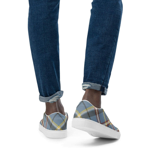 Plaid Slip-On Canvas Shoes for Men - Casual Wear Comfort - Redemption By Ashley North